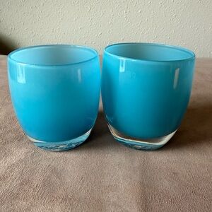 Two Glassybaby Candle Holders